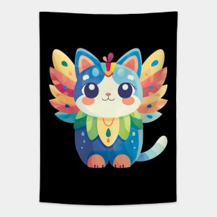 Cute Rainbow Kawaii Cat Tapestry