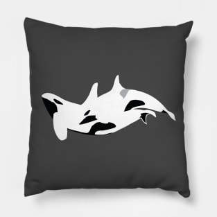 Inverted Orca White Whale Pillow