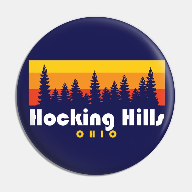 Hocking Hills State Park Ohio Trees Retro Pin by PodDesignShop