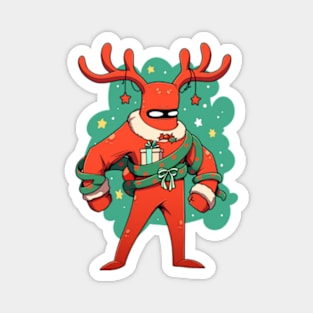 Bold And Brash, Santa, Reindeer Costume, Christmas, Funny Christmas Magnet