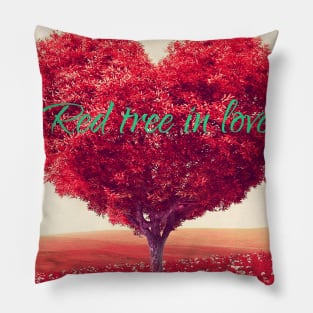 red tree in love Pillow