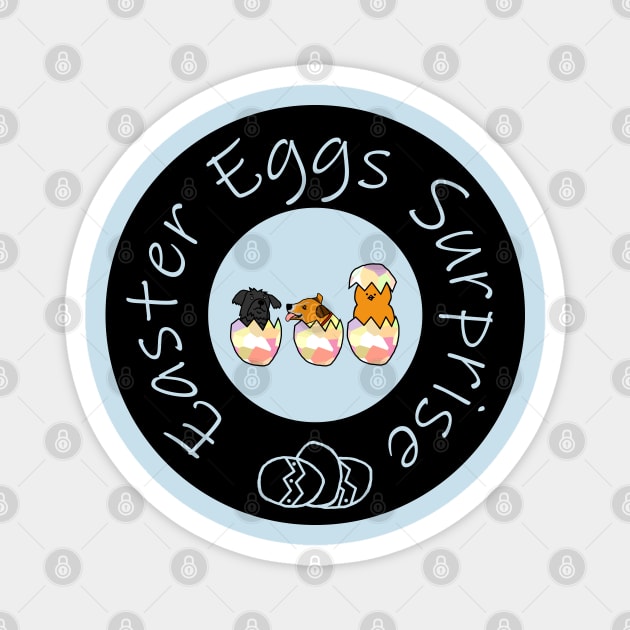 Funny Easter Eggs Surprise with Puppies Magnet by ellenhenryart