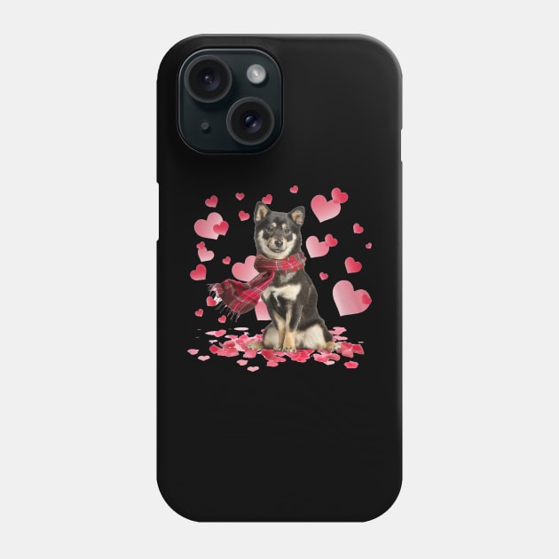 Shiba Inu Hearts Love Happy Valentine's Day Phone Case by cyberpunk art