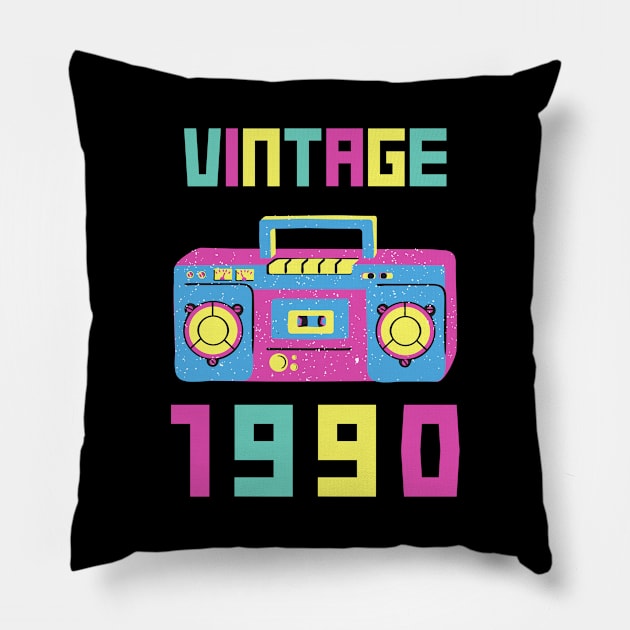 Born in 1990 30th Birthday Legend Vintage Retro 80s Classic Cute Funny Gift Sarcastic Happy Fun Introvert love Smile Geek Hipster Silly Inspirational Motivational Birthday Present Pillow by EpsilonEridani