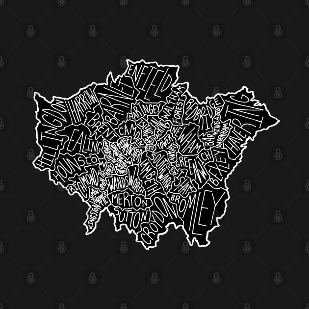 Map of London (black background) by calenbundalas