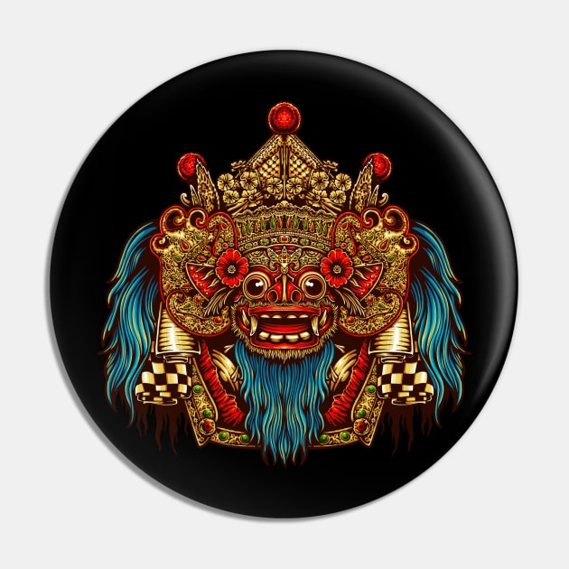 Barong Mask Pin by drewbacca
