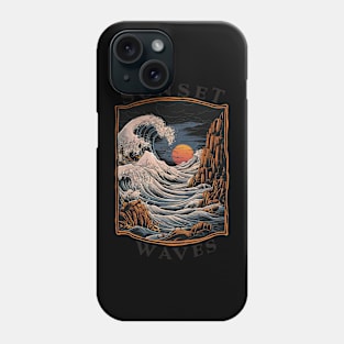 Sunset Waves - Stylized Seascape Illustration Phone Case