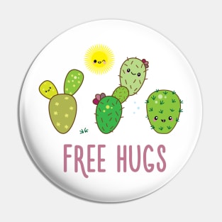 Kawaii Cactus Free Hugs Pin