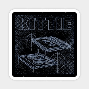 Kittie Technical Drawing Magnet