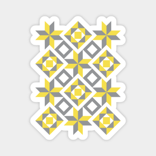 Yellow and gray moroccan tiles Magnet