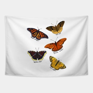 Orange and Brown Butterflies Tapestry