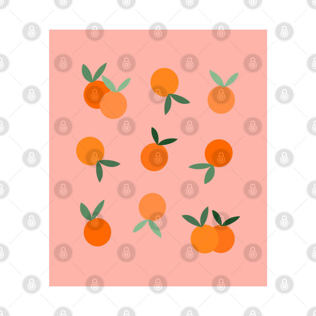 Oranges Fruit Pattern on Peach Background by OneThreeSix