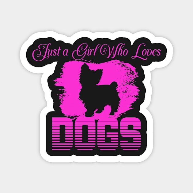 Just A Girl Who Loves Dogs Pink Yorkie Magnet by starlit-studios