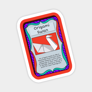 Origami Trading Card - Swan Magnet