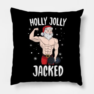 Holly Jolly Jacked Santa Pillow