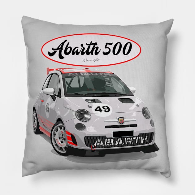 Abarth 500 Pillow by PjesusArt