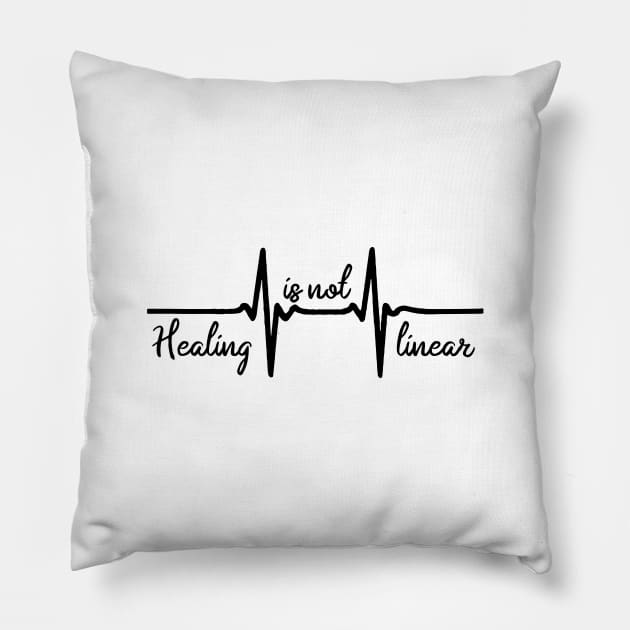 'Healing Is Not Linear' PTSD Mental Health Shirt Pillow by ourwackyhome