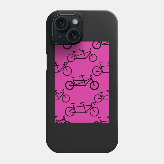 Tandem types pattern - black on pink Phone Case by ashalye