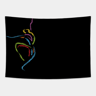 Colorful Dancer Paint Brush Style Tapestry