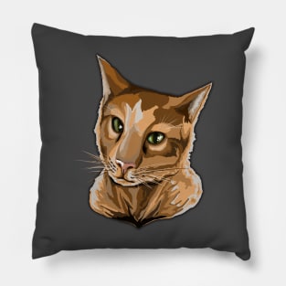 Orange Cat Art Pillow