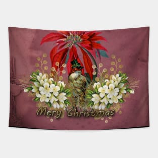 Cute christmas bird wish you a merry christmas Tapestry