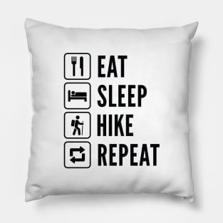 Eat Sleep Hike Repeat Pillow