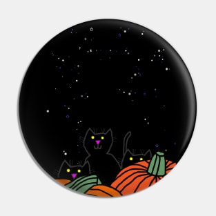 Halloween Pumpkins and Cats Pin