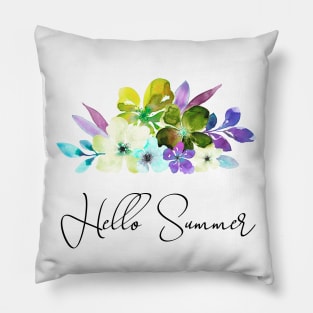 Hello Summer romantic illustration Pillow