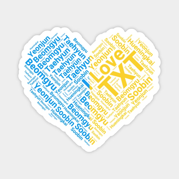 I Love TXT Wordcloud Magnet by wennstore