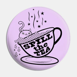 Kitty Spill the Tea Pin