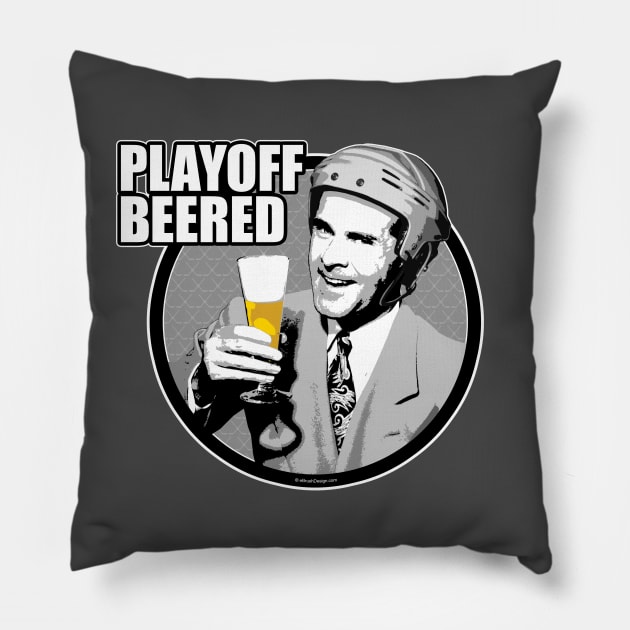 Hockey Playoff Beered Pillow by eBrushDesign