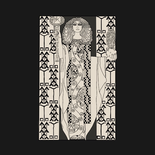 Art Nouveau Lady 3 (black on cream) by Soth Studio