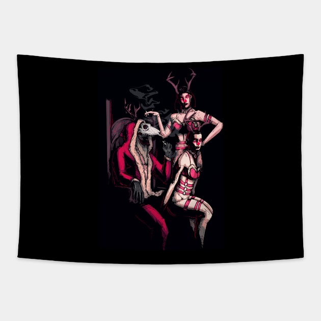 Deer Daddy Series 12: Santa Daddy Tapestry by LVBart