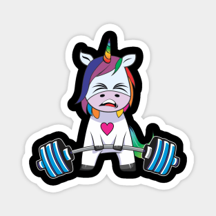 Funny Unicorn Weightlifting Workout Gym Unicorn Bodybuilding Magnet