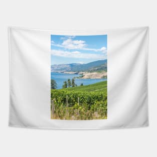 Summer View of Vineyards and Okanagan Lake Tapestry