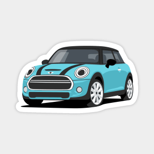 Car sport  mini retro aqua Magnet