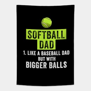 Funny Softball Dad Like A Baseball But With Bigger Balls Tapestry