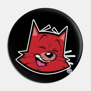 Red Cat Laugh Pin