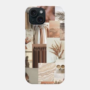 tan aesthetic collage Phone Case