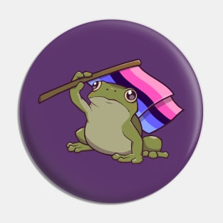 Omnisexual Pride Flag-Holding Frog Pin