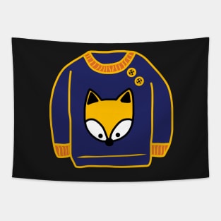 Cozy Fox Sweater Autumn Aesthetic Pattern Tapestry