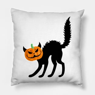 Halloween pumpkin cat Pillow