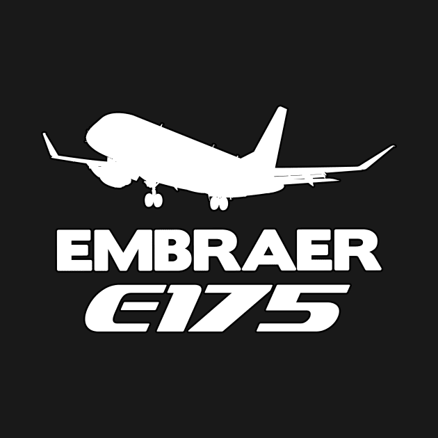 Embraer E175 Silhouette Print (White) by TheArtofFlying