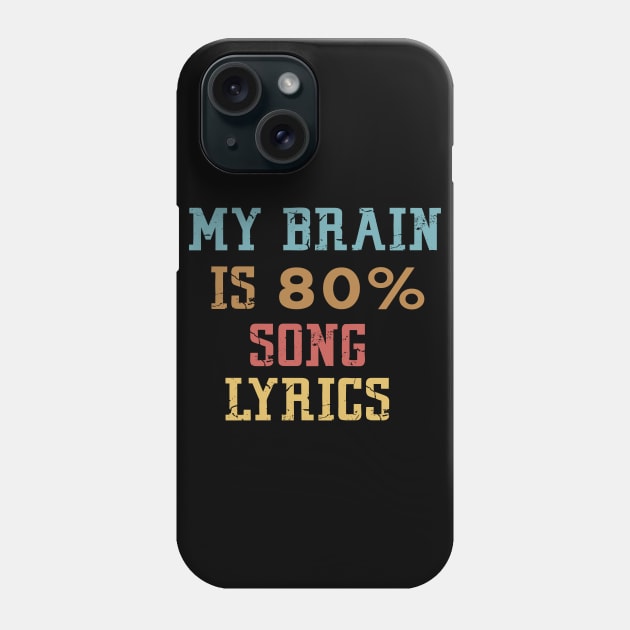 My Brain Is 80% Song Lyrics Phone Case by Mr.Speak