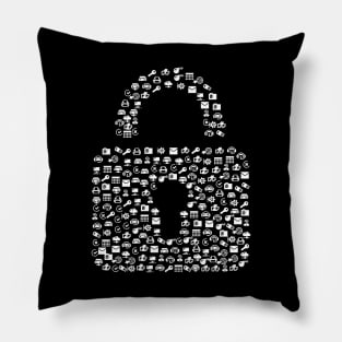 Padlock made of communication icons Pillow