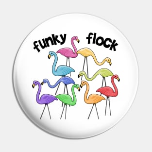 Funky Flock of Flamingos Pin