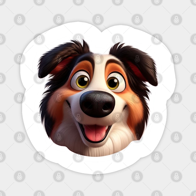 Border Collie Smiling face Magnet by clearviewstock