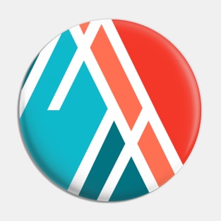 Modern geometric pattern blue orange Pin