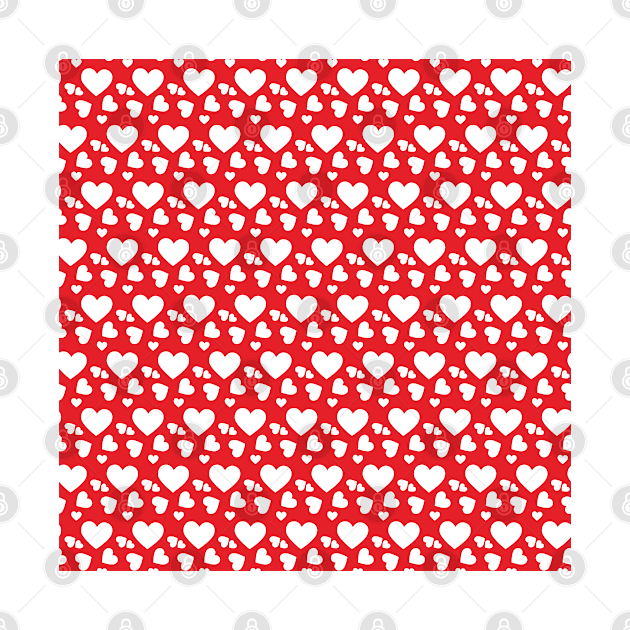 Red and White Hearts Seamless Pattern 107 by jeeneecraftz