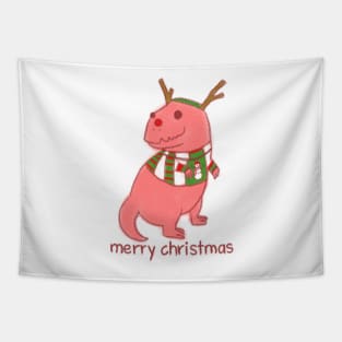 Christmas dinosaur T Rex, merry christmas Tapestry